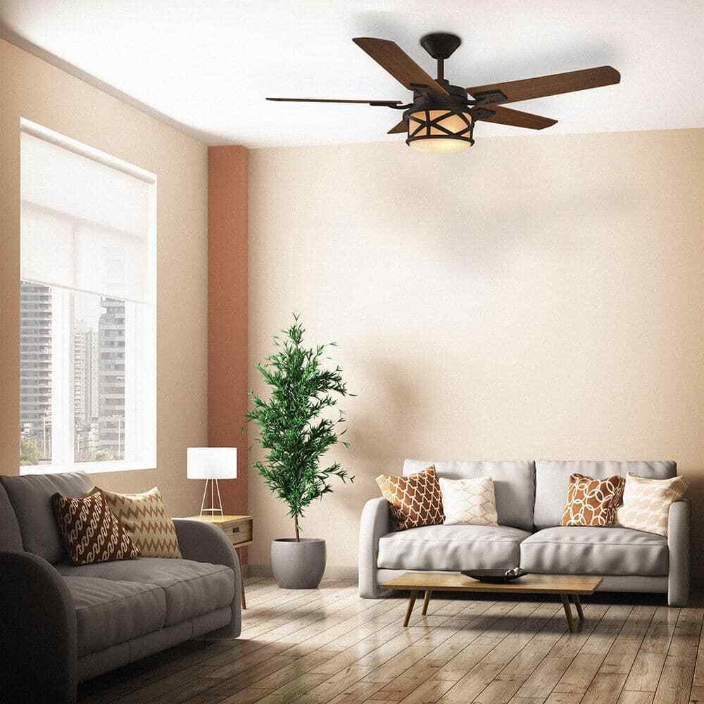 Home Decorators Copley 52 in. Indoor/Outdoor LED Bronze Ceiling Fan w Light Kit