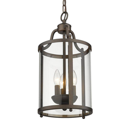 Golden Lighting Payton 3-Light Rubbed Bronze Light w/ Clear Glass Shades