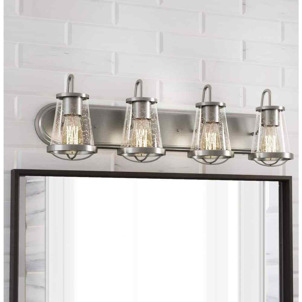 Home Decorators Georgina 30 in. 4-light Brushed Nickel Industrial Indoor Vanity