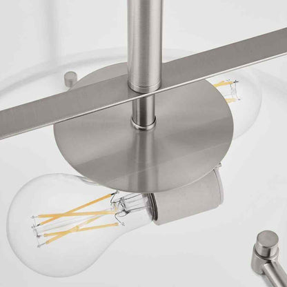 Home Decorators Brookley 14 in. 2-Light Brushed Nickel Semi-Flush Mount