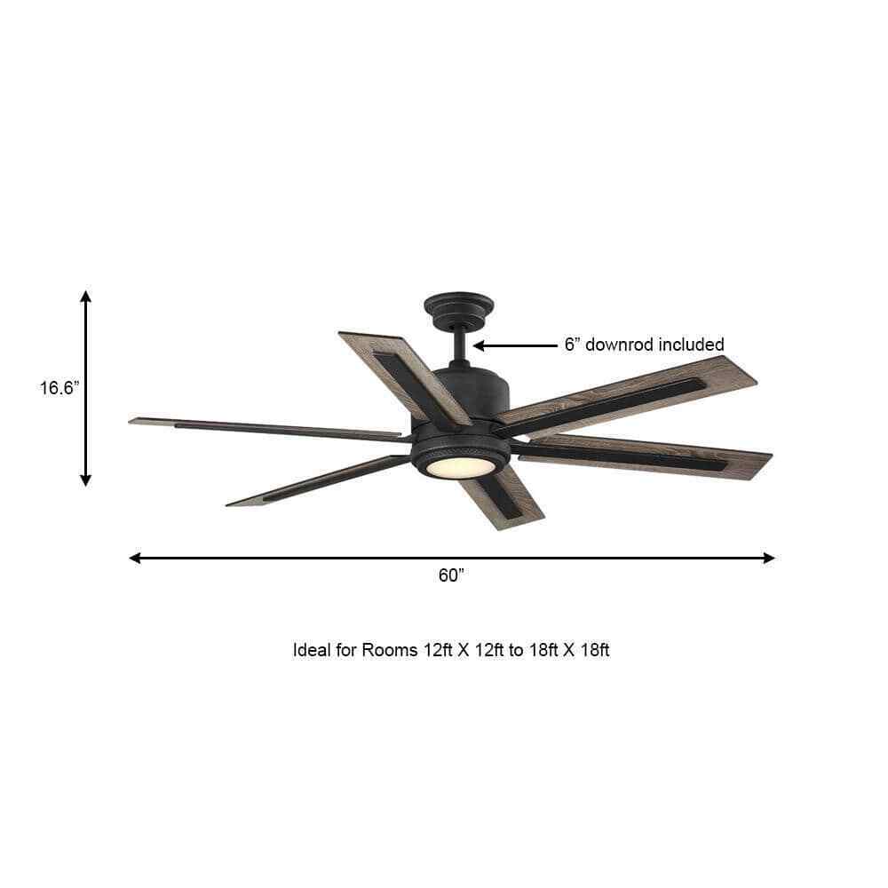 Home Decorators Palermo Grove Black Ceiling Fan w/ LED Light and Remote Control