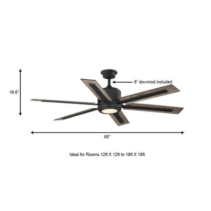 Home Decorators Palermo Grove Black Ceiling Fan w/ LED Light and Remote Control