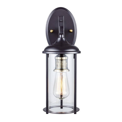 Bel Air Lighting Blues 15.5 in Rubbed Bronze and Antique Gold Outdoor Wall Light