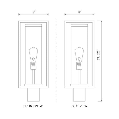 Dunbroch 1-Light Black 22 in. Aluminum Hardwired Outdoor Post Light