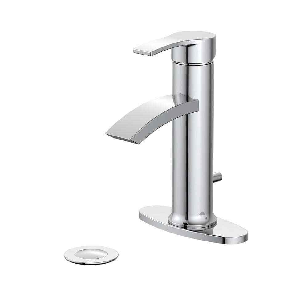 Garrick Single Hole Single Handle Bathroom Faucet in Polished Chrome