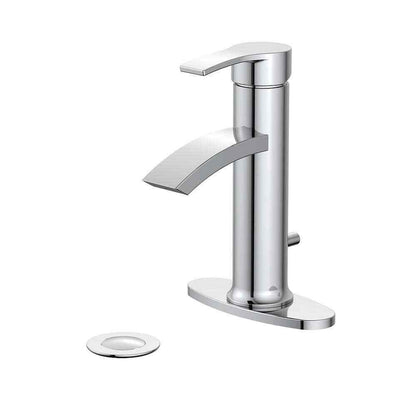 Garrick Single Hole Single Handle Bathroom Faucet in Polished Chrome