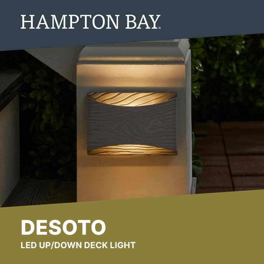 Hampton Bay Desoto Low Voltage Landscape Nantucket Gray Deck and Step Light