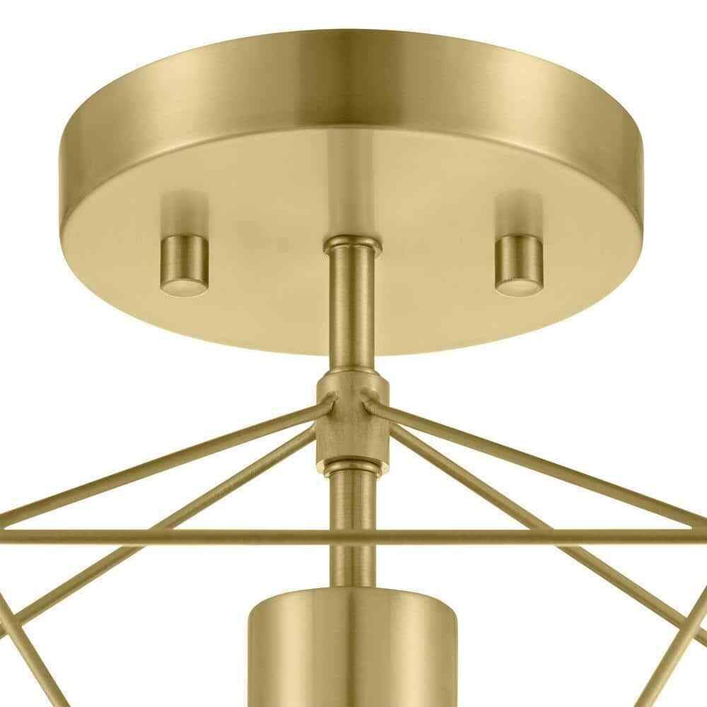 Hampton Bay Winfield 9.5 in. 1-Light Gold Semi-Flush Mount Ceiling Light Fixture