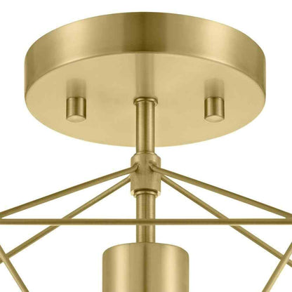 Hampton Bay Winfield 9.5 in. 1-Light Gold Semi-Flush Mount Ceiling Light Fixture
