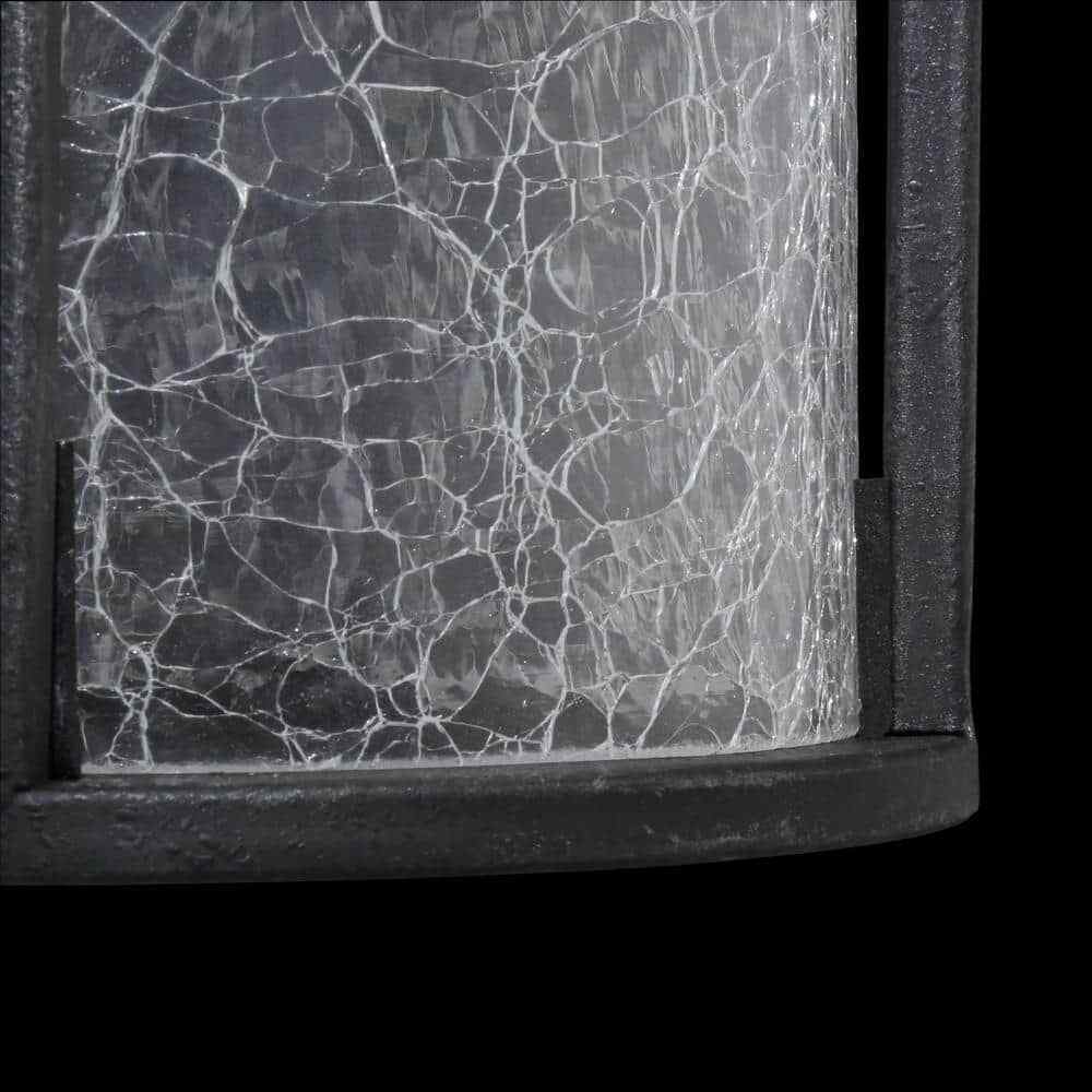 Home Decorators Westbury Aged Iron LED Outdoor Wall Light Fixture Crackled Glass