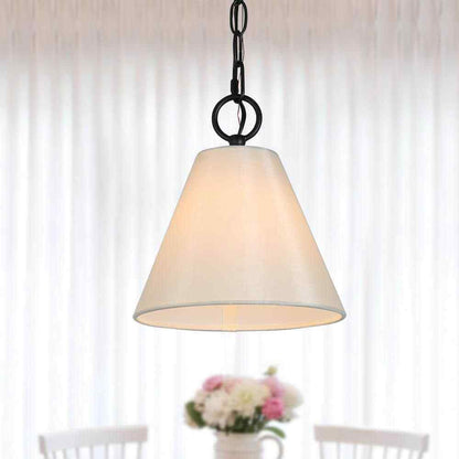 LNC Modern White Pendant Light with Fabric Shade 1-Light