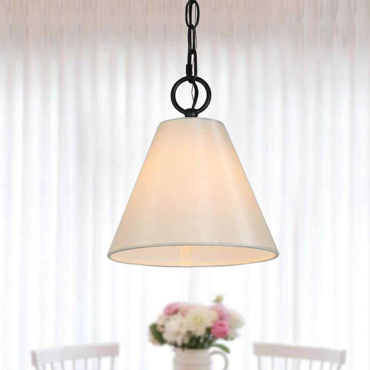 LNC Modern White Pendant Light with Fabric Shade 1-Light