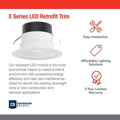 Juno E-Series 4" Selectable CCT Integrated LED Retrofit White Recessed Light