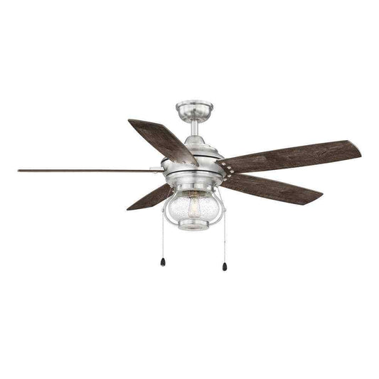 Home Decorators Raina 52 in. LED Outdoor Brushed Nickel Ceiling Fan w/ Light