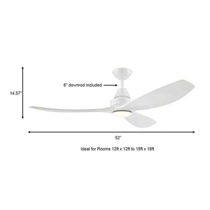 Home Decorators Collection Levanto 52 in. LED Indoor/Outdoor White Ceiling Fan
