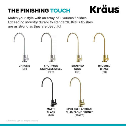 KRAUS Purita Single Handle 100% Lead-Free Beverage Faucet in Chrome FF-100CH