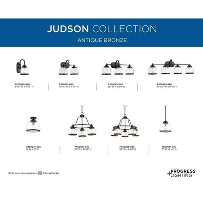 Progress Lighting Judson Collection 1-Light Antique Bronze Flush Mount