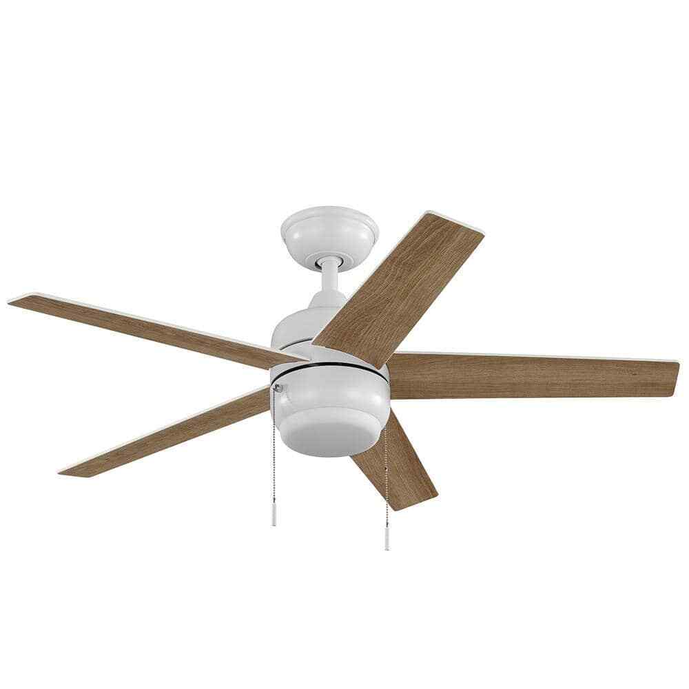 Hampton Bay Mena 44 in. LED Indoor/Outdoor Matte White Ceiling Fan w/ Light Kit