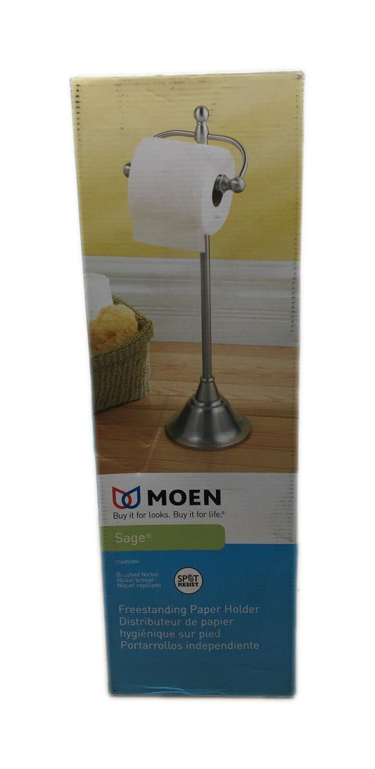 MOEN Sage Freestanding Toilet Paper Holder in Spot Resist Brushed Nickel