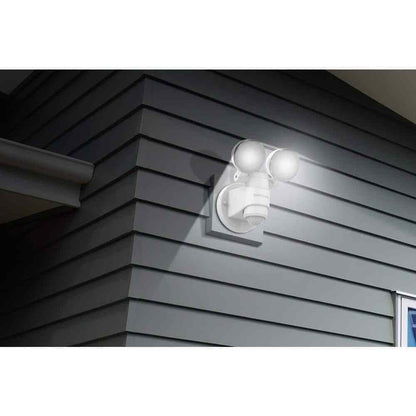 Defiant 1100 Lumen 180-Degree Integrated LED Two-Head White Outdoor Flood Light