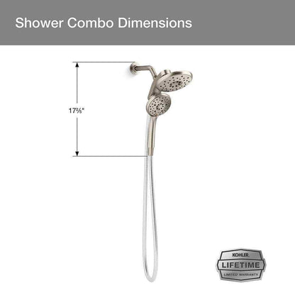 KOHLER Claro 1-Spray Dual Wall Mount Fixed and Handheld Shower Head 1.75 GPM