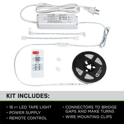 Commercial Electric 16 ft. LED Tunable White Tape Light Kit- Under Cabinet Light