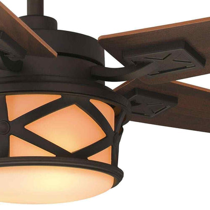 Home Decorators Copley 52 in. Indoor/Outdoor LED Bronze Ceiling Fan w Light Kit
