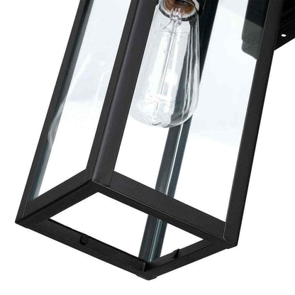 Hukoro 1-Light Matte Black Hardwired Outdoor Wall Lantern Sconce