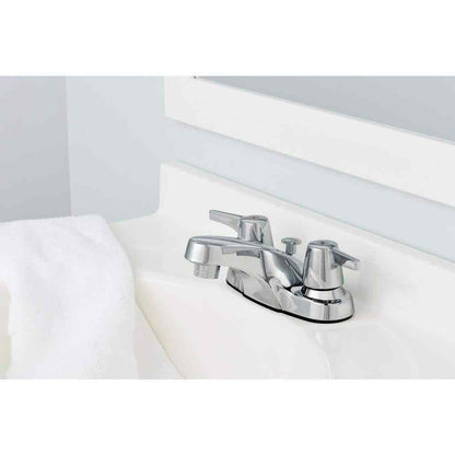 Glacier Bay Aragon 4 in. Centerset 2-Handle Low-Arc Bathroom Faucet Chrome