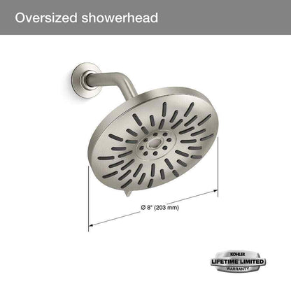 KOHLER Bellerose 3-Spray Patterns 1.75 GPM 8 in. Wall Mount Fixed Shower Head