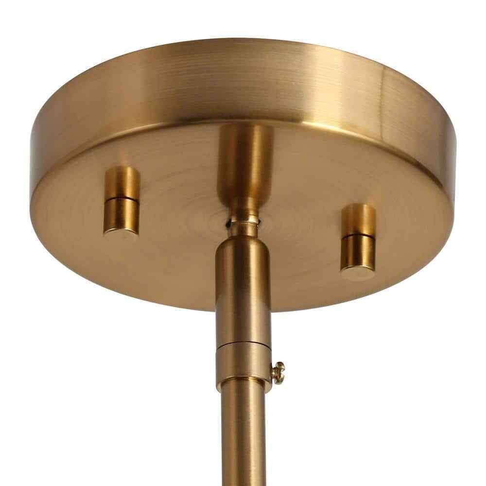LNC 6-Light Plating Brass Candlestick Oblong Chandelier for Living Room