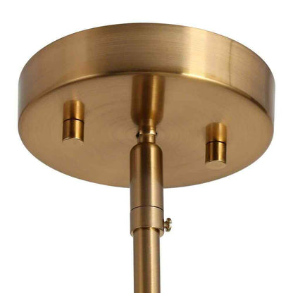 LNC 6-Light Plating Brass Candlestick Oblong Chandelier for Living Room