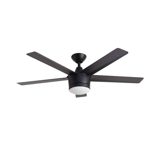 Home Decorators Merwry 48 in. LED Indoor Black Ceiling Fan w/ Light Remote