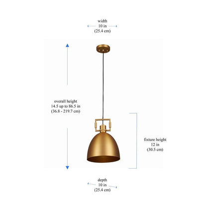 STANFORD LIGHTING Luka 1 Light Brass Modern Farmhouse Pendant