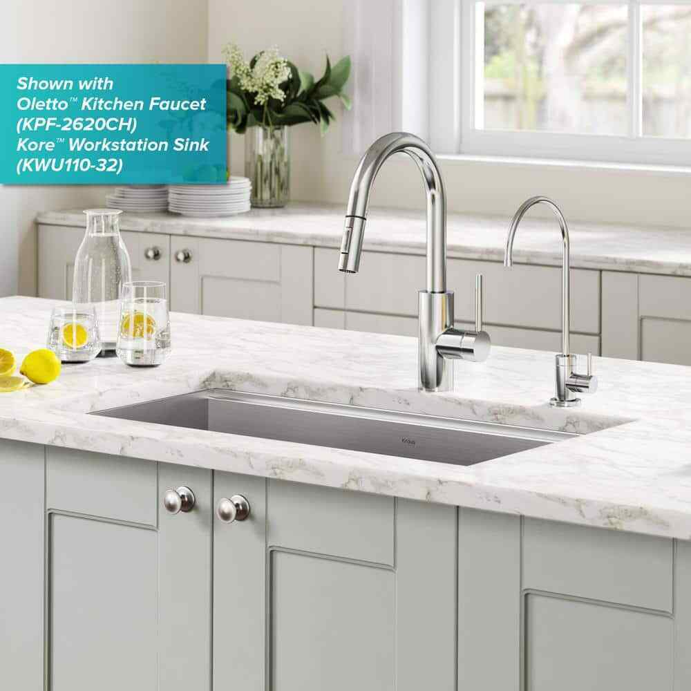 KRAUS Purita Single Handle 100% Lead-Free Beverage Faucet in Chrome FF-100CH