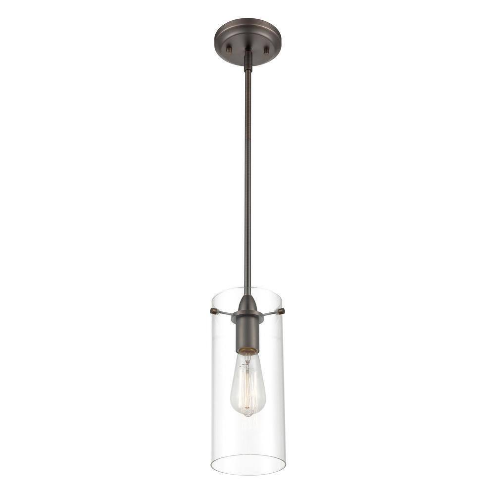 Light Society Montreal 1-Light Modern Bronze Pendant with Clear Glass Shade