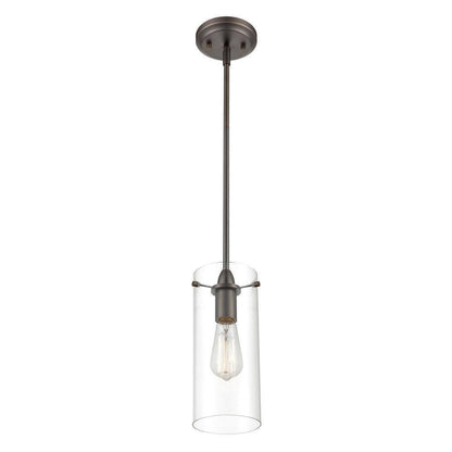 Light Society Montreal 1-Light Modern Bronze Pendant with Clear Glass Shade
