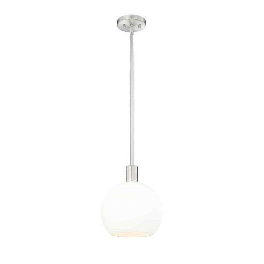 Margo 9.75 in. Bubble Pendant Brushed Nickel w/ White Glass Shade
