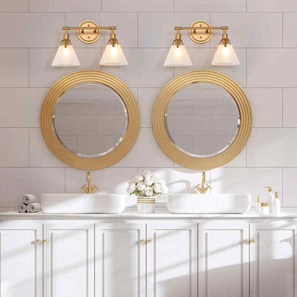 LNC Modern Gold Vanity Light 15.5 in. 2-Light Vintage Bathroom Wall Sconce