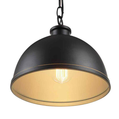 Hampton Bay Talullah 1-Light Oil Rubbed Bronze Pendant Lighting w/ Gold Interior