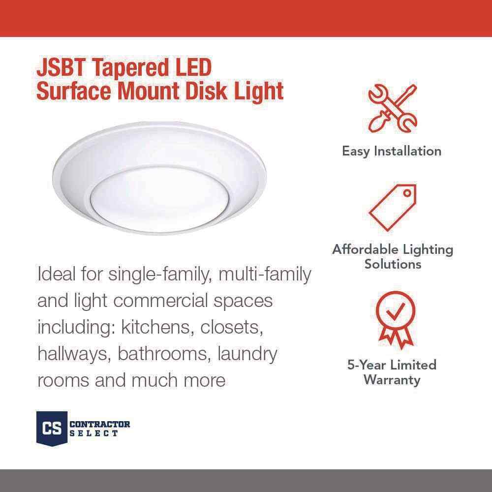 Juno JSBT 7.72 in. Matte White Integrated LED Flush Mount Fixture