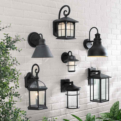 Home Decorators Mauvo Canyon Black Dusk to Dawn LED Outdoor Wall Light