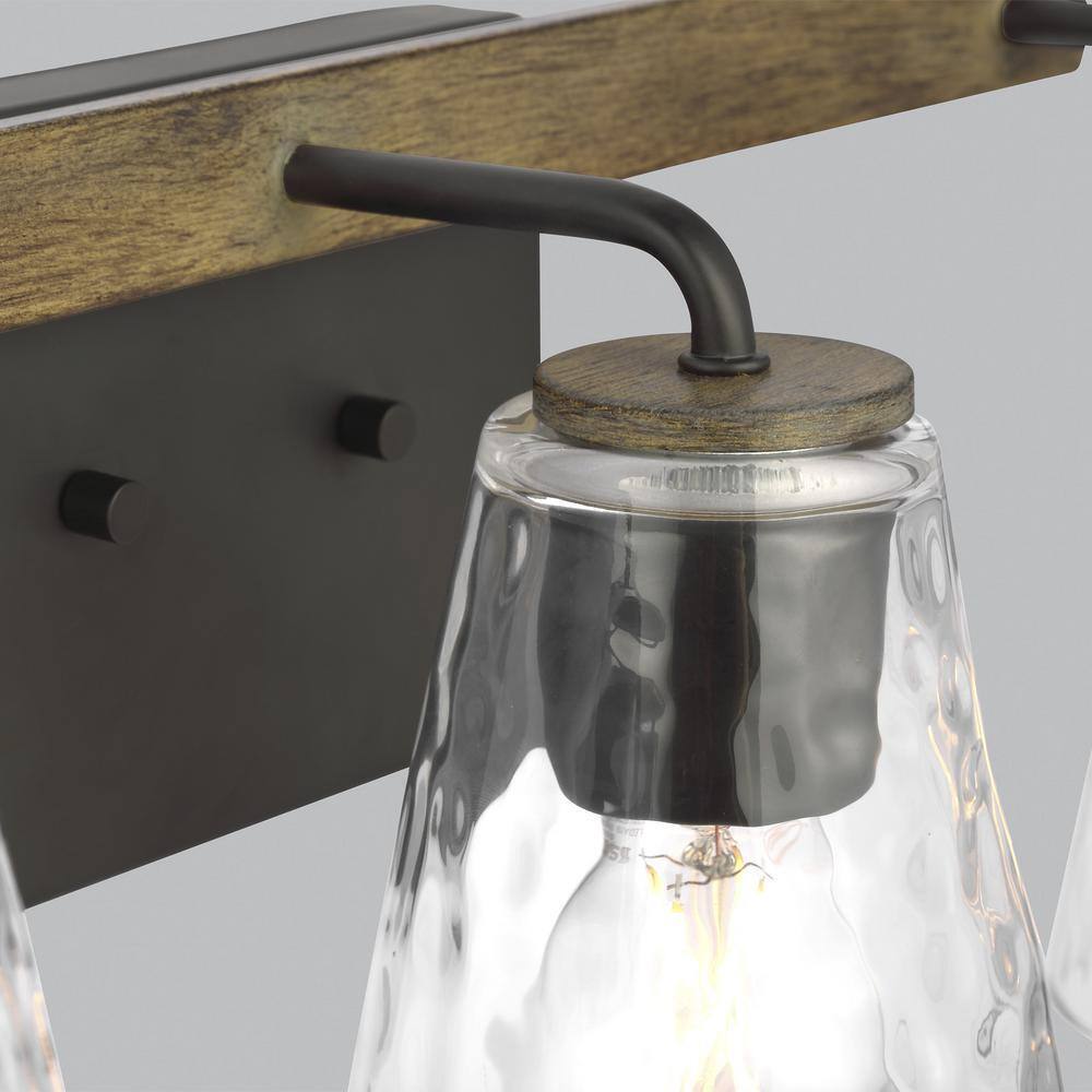 Home Decorators Westbrook Weathered Oak Rustic Farmhouse Bathroom Vanity Light