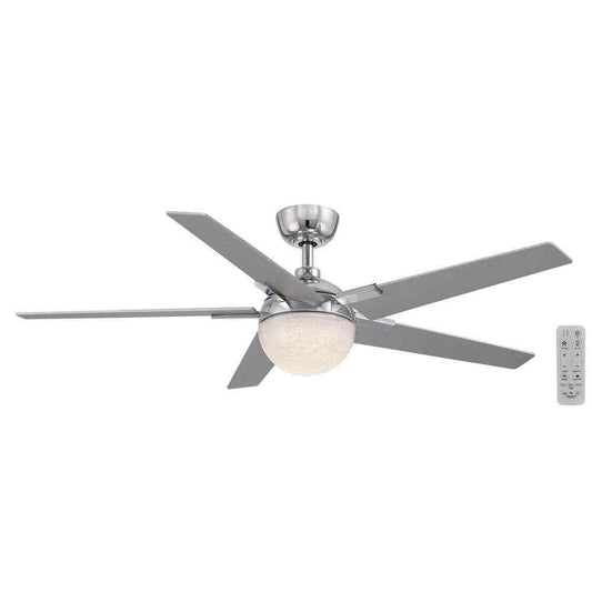 Hampton Bay Esala 52 in. Indoor Chrome Ceiling Fan with LED Light and Remote
