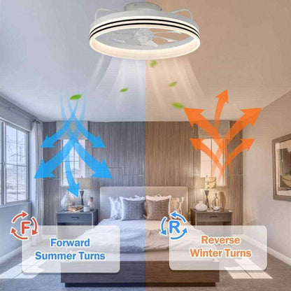 Oaks Aura LED Indoor White Bladeless App Control Smart Low Profile Ceiling Fan