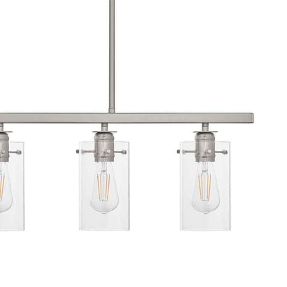 Hampton Bay Regan 4-Light Brushed Nickle w/ Clear Glass Shades Pendant Light