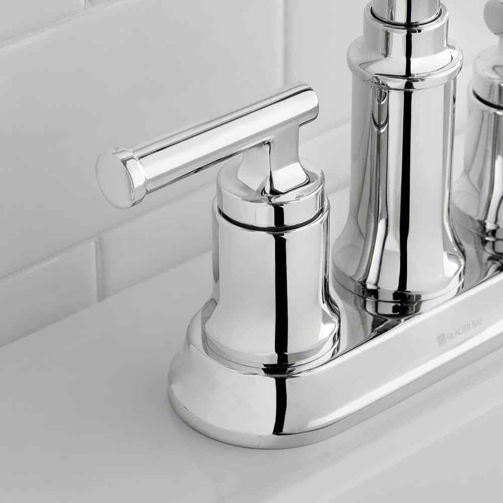 Glacier Bay Oswell 4 in. Centerset Double Handle High-Arc Bathroom Faucet Chrome