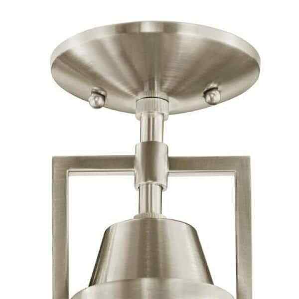 Hampton Bay Wilhelm 12 in. 1-Light Brushed Steel Semi-Flush Mount Ceiling Light