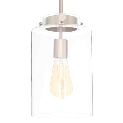 Hampton Bay Mullins 6.75 in. 1-Light Brushed Nickel Mini Pendant