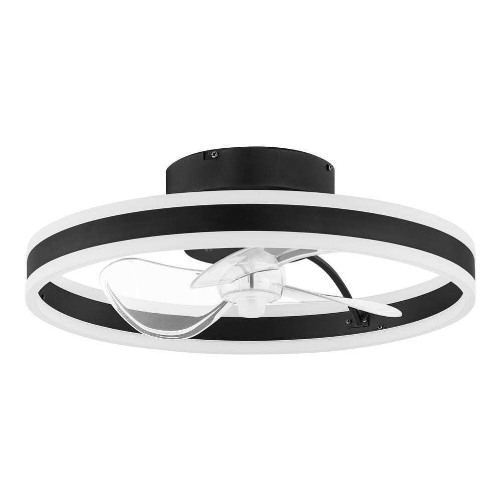 Hampton Bay Preen 20 in. Integrated LED CCT Indoor Ceiling Fan Black 45071-010
